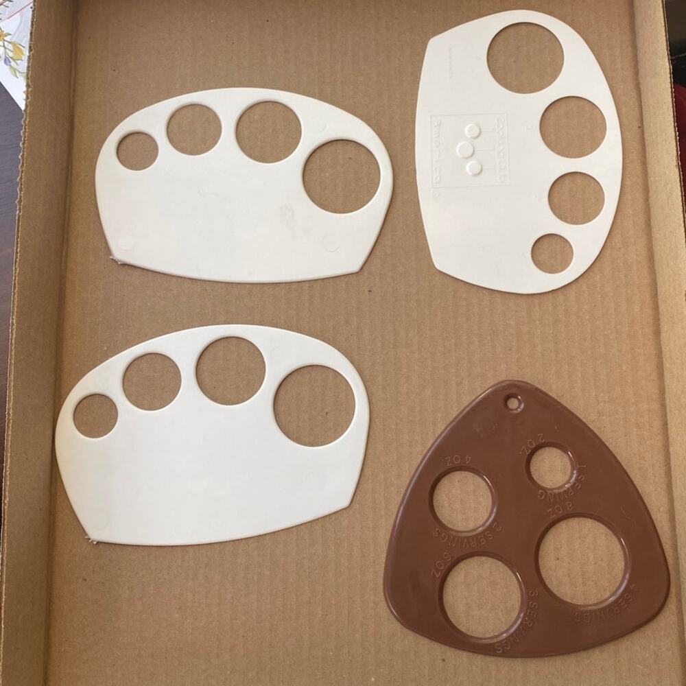 Vintage Pasta Measuring Portion Tools Cooking Club of America USA Set of 4 used